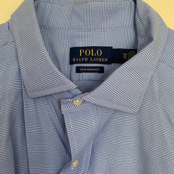 Ralph Lauren 1XB Blue Plaid Performance Button-down Shirt - Picture 4 of 4